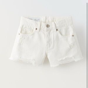 Zara White Denim Cutoff Shorts